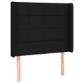 vidaXL Čelo postele s LED čierne 103x16x118/128 cm látka