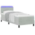 vidaXL LED box s pružinami Svetlosivá 80 x 200 cm Zamat