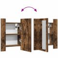 vidaXL LED zrkadlová skrinka dymový dub 40x12x45 cm kompozitné drevo