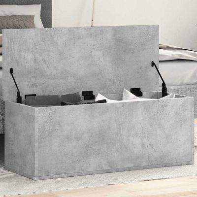 vidaXL Úložný box betónovo-sivý 90x35x35 cm spracované drevo