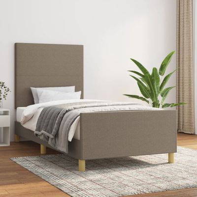 vidaXL Posteľ bez matraca sivohnedá 100x200 cm látka