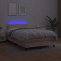 vidaXL Boxspring posteľ matrac a LED kapučínová 120x200 cm umelá koža