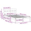 vidaXL Rám postele s čelnou doskou Biela 135 x 190 cm Borovicový masív