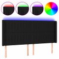 vidaXL Čelo postele s LED čierne 203x16x118/128 cm látka