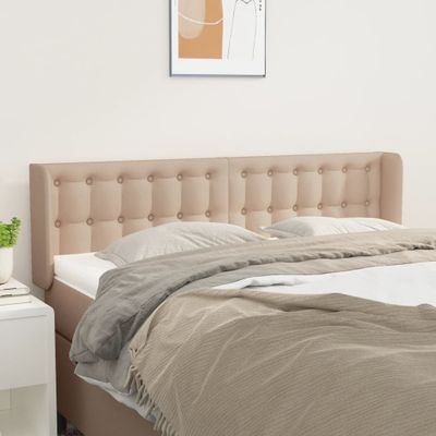 vidaXL Čelo postele so záhybmi kapučínové 147x16x78/88 cm umelá koža