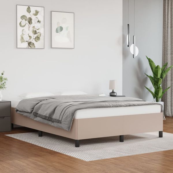 vidaXL Posteľný rám kapučínový 140x200 cm umelá koža