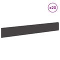 vidaXL Obrubník trávnika 20 ks 100 x 15 cm Oceľ Čierna