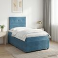 vidaXL Posteľ boxspring s matracom Modrá 120 x 200 cm Zamat