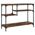 vidaXL Konzolový stolík s policami dymový dub 100x35x75 cm