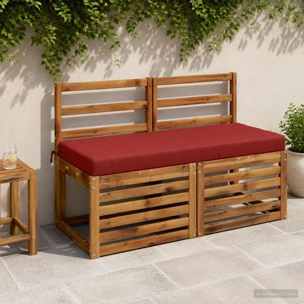 vidaXL Vankúš na lavičku SOEST 100% polyester Červená 120 x 50 x 8 cm