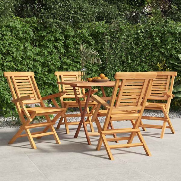 vidaXL Skladacie záhradné stoličky 4 ks 56x63x90 cm tíkový masív