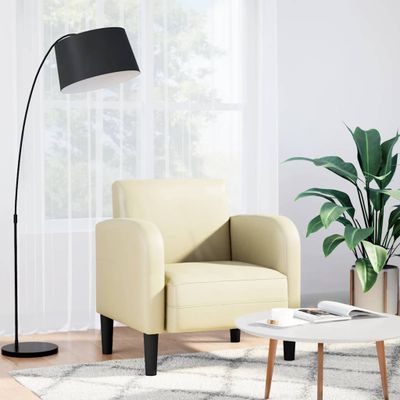VidaXL Pohovka s opierkami krémová 54 cm umelá koža