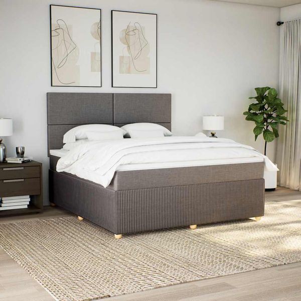 vidaXL Posteľný rám boxspring s matracom sivohned 180x200 cm látka