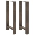 vidaXL Nohy barového stola, prírodná oceľ, 2 ks, 50 x (90-91) cm, oceľ