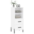 vidaXL Komoda biela 34,5x34x90 cm spracované drevo