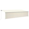 vidaXL Automatická markíza tienidlo&LED&senzor vetra 6x3 m krémová