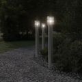 vidaXL Vonkajšia stojaca lampa zásuvka strieborná 110 cm nehrdz. oceľ