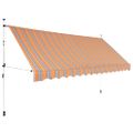 vidaXL Ručne zaťahovacia markíza, 400 cm, žlto-modré pásiky