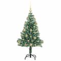 vidaXL Umelý vianočný stromček, snehom obalený, s LED svetlom 120 cm