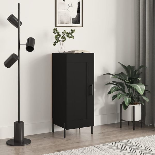 vidaXL Komoda čierna 34,5x34x90 cm spracované drevo