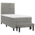 vidaXL Posteľný rám boxsping s matracom bledosivý 90x190 cm zamat