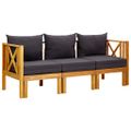 vidaXL 3-miestna záhradná lavica s vankúšmi 179 cm akáciový masív
