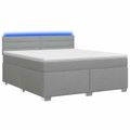 vidaXL Posteľ s boxspringom a matracom a LED Svetlosivá 140 x 200 cm