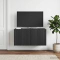 vidaXL Nástenná TV skrinka 59,5 x 31 x 30 cm Čierna Kompozitné drevo