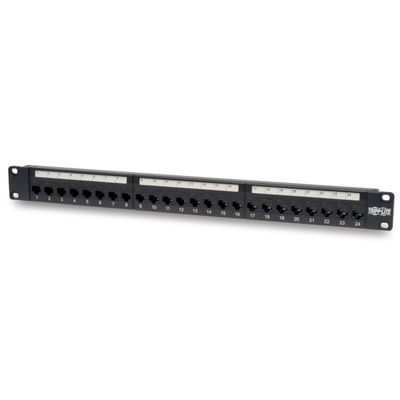 Patch panel priechodný pre montáž do racku 1U, 24x Cat6/Cat5, RJ45 Ethernet