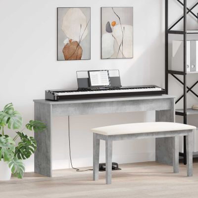 vidaXL Stojan na klávesy Betónová šedá 130 x 32 x 64 cm