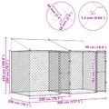 vidaXL Klietka pre psa s strechou Strieborná 400 x 200 x 256 cm