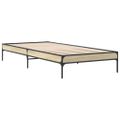vidaXL Posteľný rám dub sonoma 90x190 cm kompozitné drevo a kov