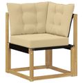 vidaXL Záhradná súprava gaučov 7 ks Biela a béžová