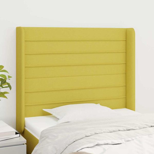 vidaXL Čelo postele so záhybmi zelené 93x16x118/128 cm látka