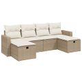 vidaXL 6-dielna záhradná súprava pohoviek s vankúšmi béžová polyratan