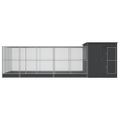 vidaXL Voliéra s nadstavcom strieborná 704x303x216 cm oceľ