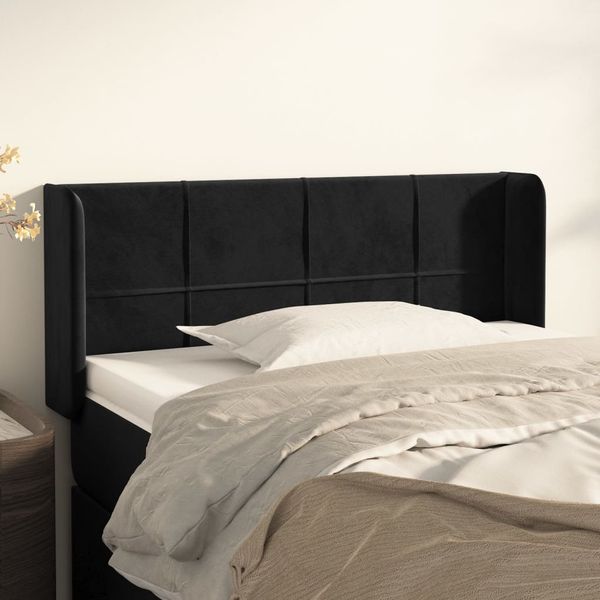 vidaXL Čelo postele so záhybmi čierne 103x16x78/88 cm zamat