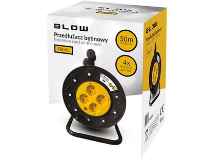 Predlžovací prívod na bubne BLOW PR-61, 50m, 4x zásuvka, 3x2,5 PVC Predĺžovací prívod na bubnu BLOW PR-61, 50m, 4x zásuvka, 3x2,5 PVC