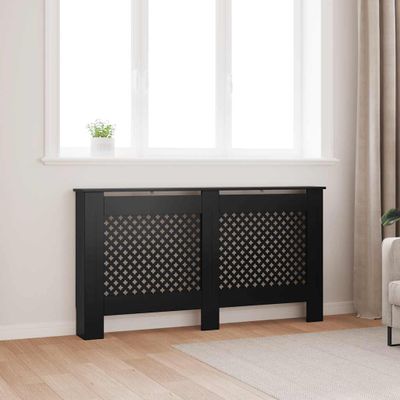 vidaXL Kryt na radiátor čierny 152x19x81,5 cm MDF
