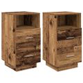 vidaXL Nočné skrinky 2 ks s 2 zásuvkami staré drevo 36x36x68 cm