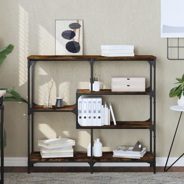 vidaXL Konzolový stolík dymový dub 103x32x95 cm kompozitné drevo
