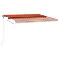 vidaXL Ručne zaťahovacia markíza s LED 400x300 cm oranžová a hnedá