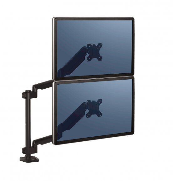 Fellowes držák monitoru Platinium 2 ramena nad sebou Držák, VESA, stolní, pro dva monitory nad sebou, naklápecí +85°/-15°, otácení 360°, nosnost 20kg