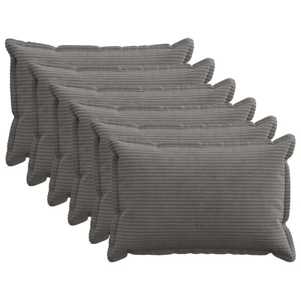 vidaXL Poťah na podložku 6 ks HOUTEN Tmavosivá 50 x 70 cm manšestr