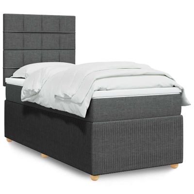 vidaXL Boxspring posteľ s matracom tmavosivá 90x190 cm látka