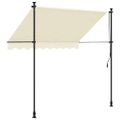 vidaXL Zaťahovacia markíza krémová 250x150 cm látka a oceľ