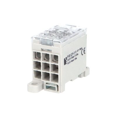 Blok na rozdelenie fází PVB 125-2-9, 1pól., AL/CU, 125A, 1000V, sivý, na DIN