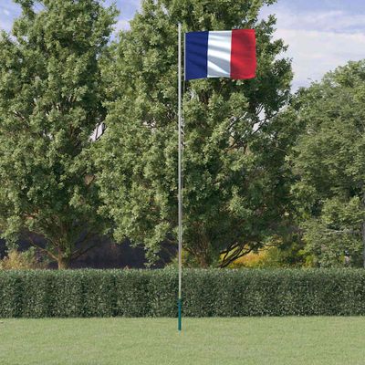 vidaXL Vlajka Francúzska a tyč 6,08 m hliník