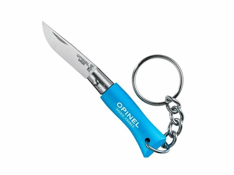 OPINEL 002270 VRI N°02 Kľúčenka Cyan vreckový nôž 3,5 cm, modrá, bukové drevo