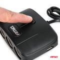 Predlžovacia zásuvka 2x USB-A ON/OFF 12V 24V 100W 70cm AMIO-04362